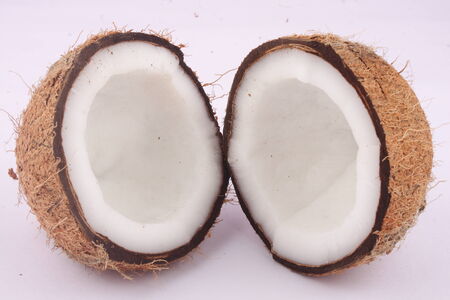 Fresh coconut on white background