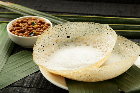 South Indian food- appam served with curryの写真素材