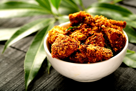 Breaded and roasted chickenの写真素材