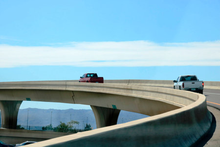 Freeway around the curveの写真素材