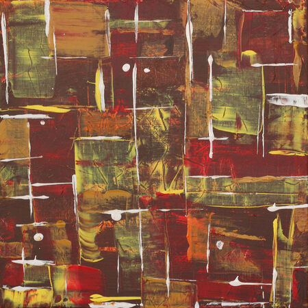 african labyrinth -- acrylic painting in warm colorsの写真素材