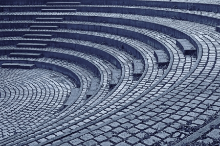 Theatron with cobblestone pavement の写真素材