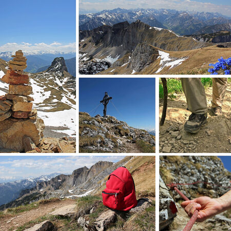 Collage - mountaineering in the austrian alps の写真素材