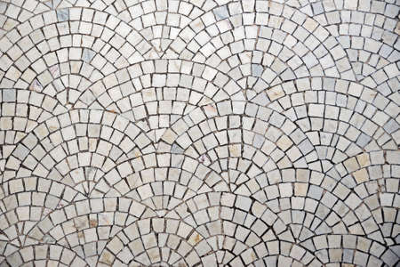 marble cobblestone pavement with curvature patternの写真素材