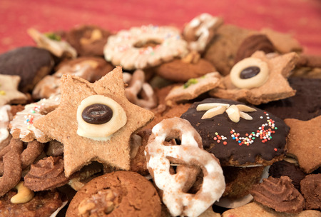 selection of handmade Christmas cookies. Selected focus.の写真素材