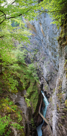 breitachklamm ravine from above, impressive mountain landscape near oberstdorf, bavariaの写真素材