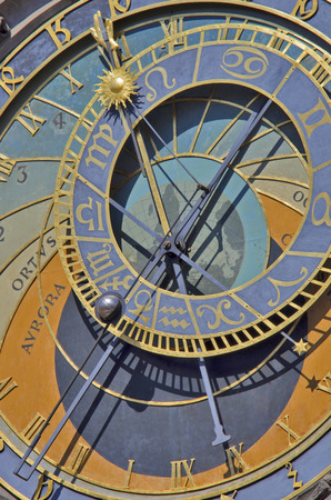 Astronomical clock in Prague, Czech Republicの写真素材