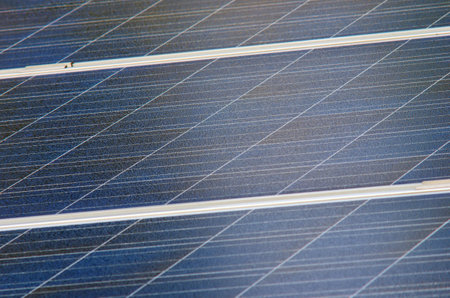 Close up of solar pannel on the roof of a house. Solar energy. Renewable sources of energy.