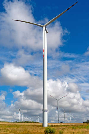 Wind Turbines on a farm の写真素材