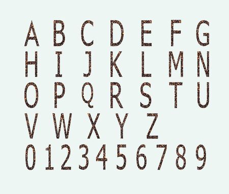 The letters are made from coffee beans and have numbers, strong shapes.の写真素材