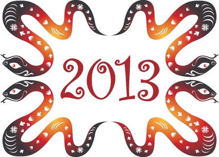 Snake year 2013. Chinese zodiac symbol.のイラスト素材