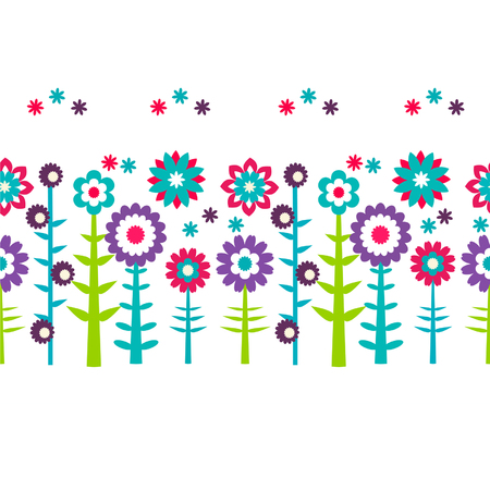 Summer flowers  pattern backgroundのイラスト素材