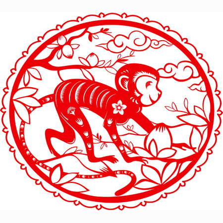 Monkey. Symbol of 2016 New Year.のイラスト素材