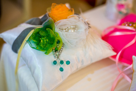 beautiful pillow for wedding rings. beautiful pillow for wedding ringsの写真素材