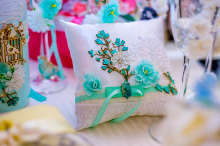 beautiful pillow for wedding rings. beautiful pillow for wedding ringsの写真素材