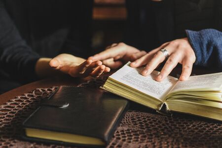 Palmistry concept. Human hand, the value of the lines on the palm.の写真素材