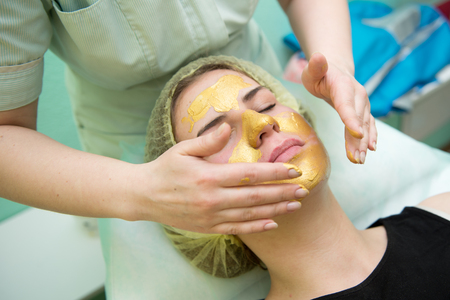 gold facial maskの写真素材