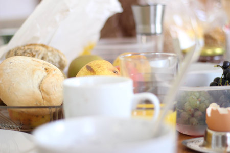 Breakfast on a tableの写真素材