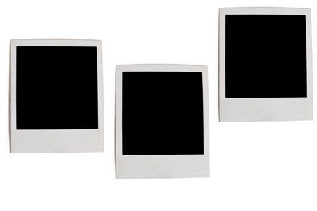 three photo frames isolated on white background