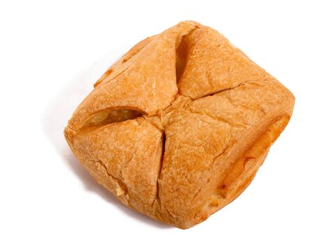 bun with jam isolated on white backgroundの写真素材