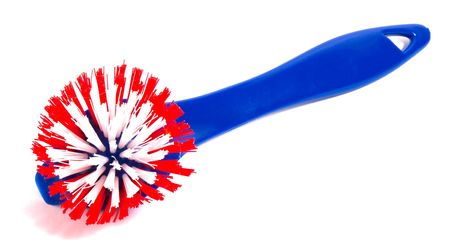 blue broom isolated on white