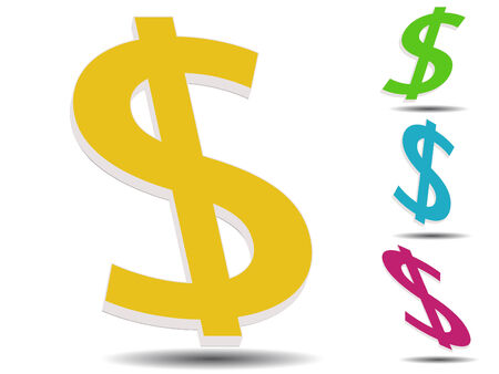 3d dollar icons. vector illustrationのイラスト素材