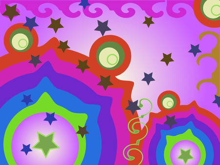 crazy fantasy vector illustrationのイラスト素材