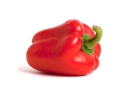 fresh red pepper isolated on white backgroundの写真素材