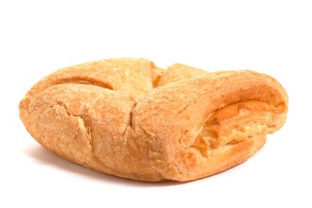 twisted bun isolated on white backgroundの写真素材