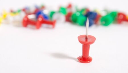 colorful push pins. selective focusの写真素材