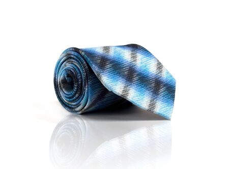 Fashion necktie roll up with white backgroundの写真素材