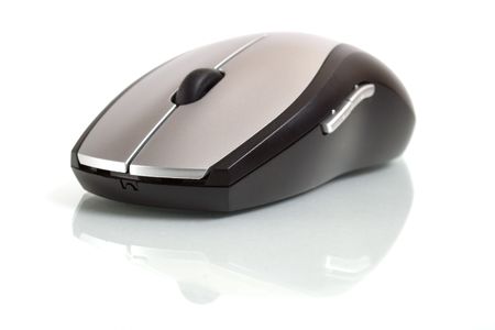 wireless mouse isolated on whiteの写真素材