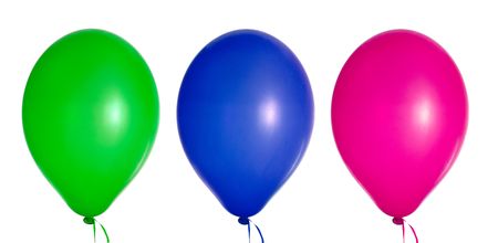 three balloons isolated on whiteの写真素材