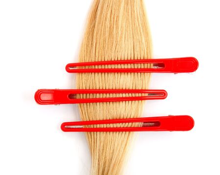 lock of hair on white backgroundの写真素材