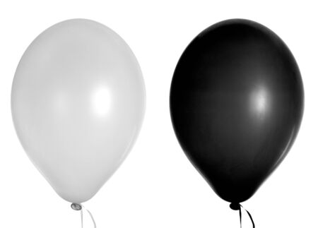 two balloons isolated on whiteの写真素材