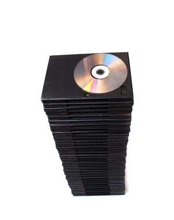stack of dvd on white with shadowの写真素材