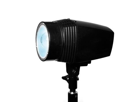 studio flash isolated on white backgroundの写真素材