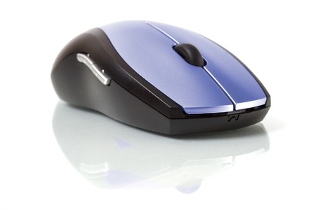 wireless mouse isolated on whiteの写真素材