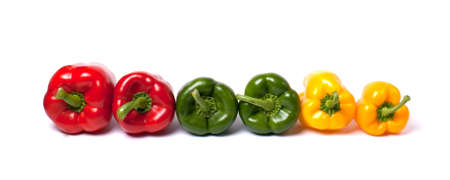 peppers isolated on white backgroundの写真素材