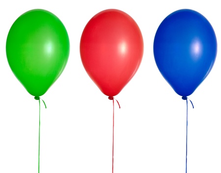 three balloons isolated on whiteの写真素材