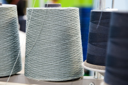 rolls of knits on fabricの写真素材