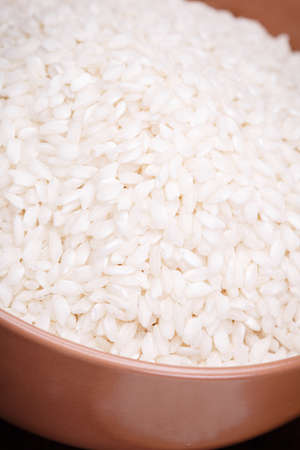 close-up white rice in a  bowlの写真素材