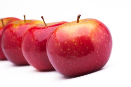 red ripe applesの写真素材