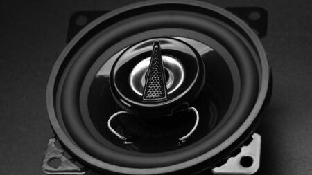 dark black speaker for my carの写真素材