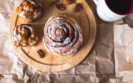 cinnabon with coffee