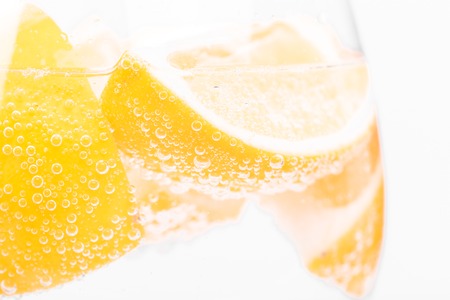 lemon in glassの写真素材