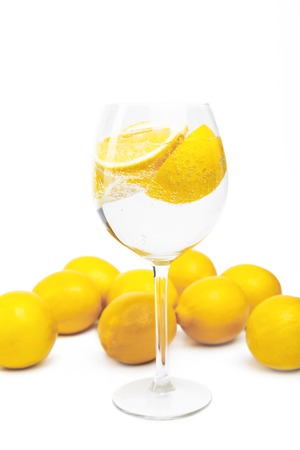 lemon in glassの写真素材
