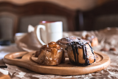 cinnamon cake with coffeeの写真素材