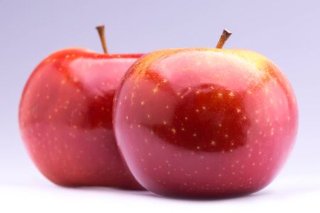 red ripe applesの写真素材