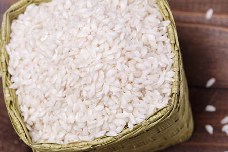 box with riceの写真素材